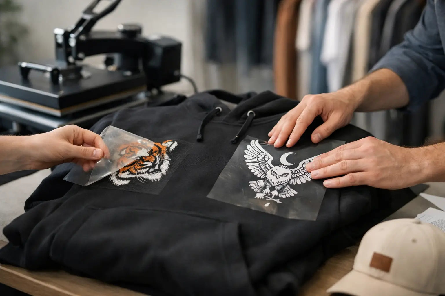 Kan ik ontwerpen laten verplaatsen op kleding?