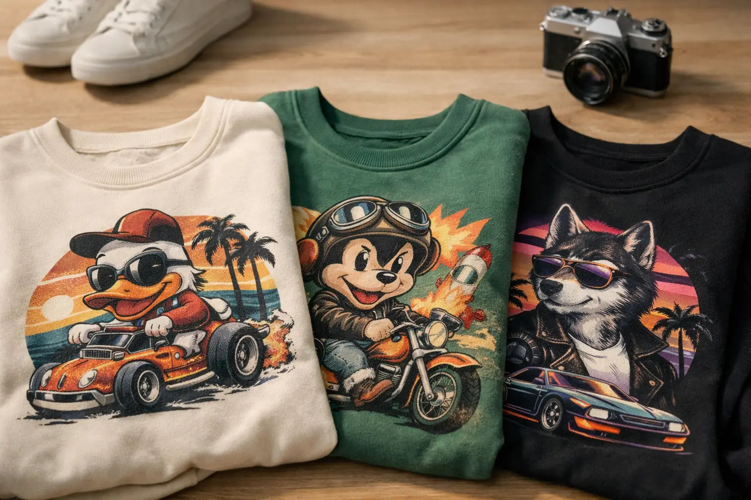 Retro Graphic Sweatshirts met Karakter